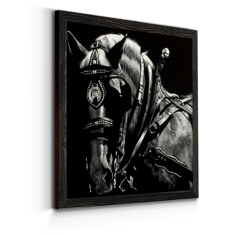 Dentelle bleu sarcelle II-impression sur toile, H 17 po x l 17 po x P 1,5 po, Cadre noir
