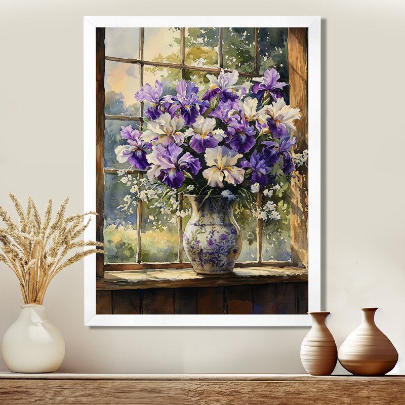 Roberts - impressions murales florales, H 44 po x l 34 po, Reproduction encadrée d'une seule photo, Blanc