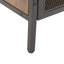 Armoire de rangement Salon avec tablettes ouvertes et supports pour sèche-cheveux, brun rétro