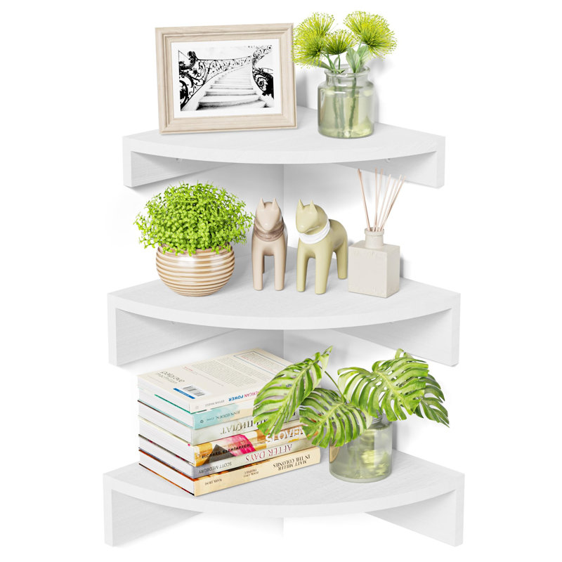 Antwuan 3 Piece Floating Shelf, White
