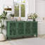 60" Antique Buffet with Floral Carving - Solid Wood TV Stand & Sideboard-1441979033