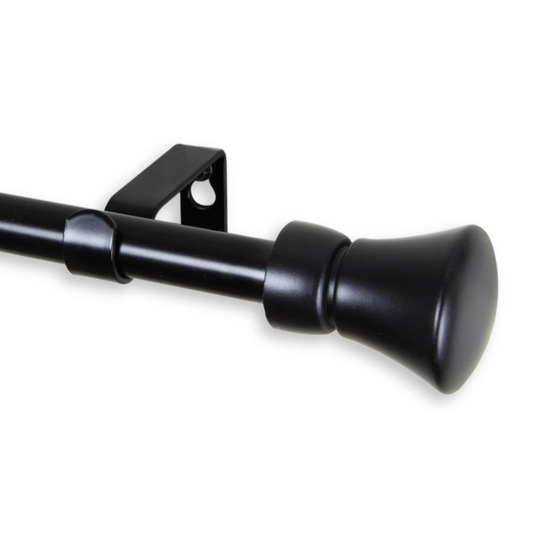 Tringle à rideaux simple Welt, De 28 po à 48 po de largeur, Noir