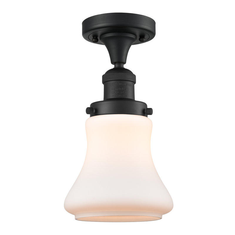 Plafonnier semi-encastré à 1 lumière Edda, Ampoule non incluse, Noir mat, Blanc mat