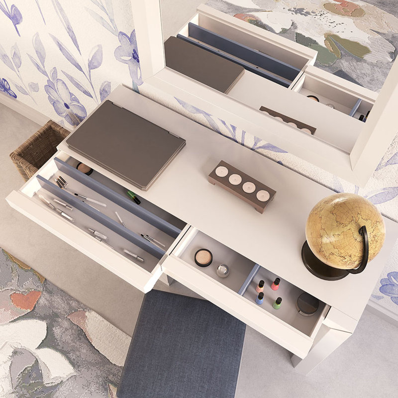 Ensemble de coiffeuse avec tabouret, Ultrabrillant