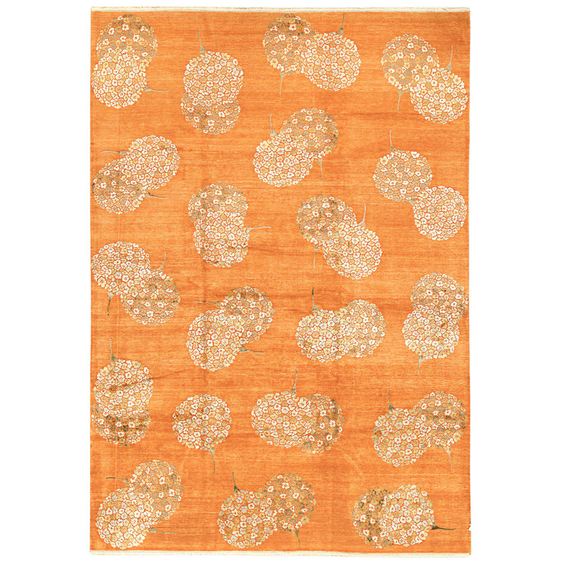 High-Quality Hand-Knotted Rust Area Rug