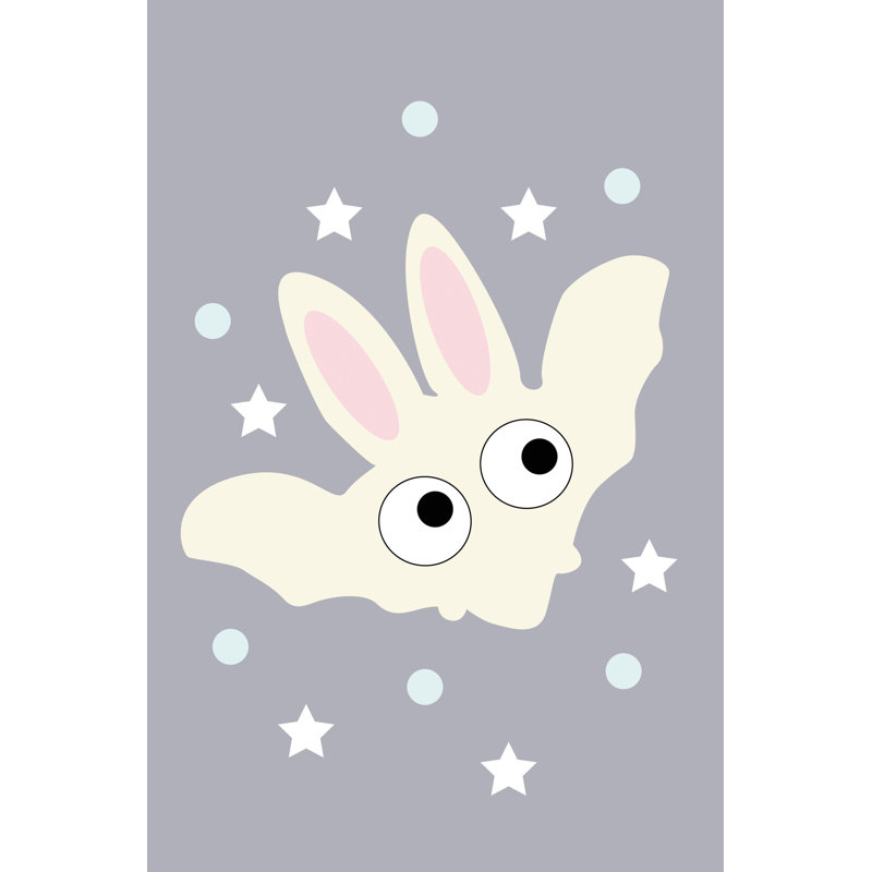 Reproduction sur toile tendue «Yellow Bunny Bat» par Katarina Snygg, H 36 po x l 24 po x P 1,5 po