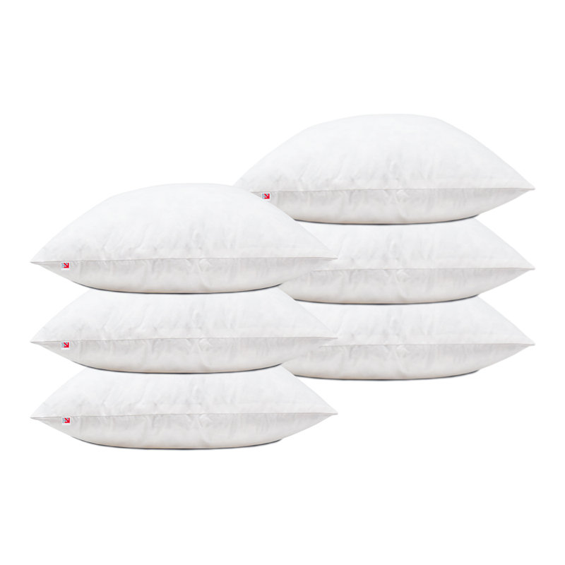 Duck Feather Filled Cushion Inserts Pack Of 6 – 100% Cotton Cushion Inner For Sofa, Couch & Bed - Decorative Throw Pillow Filler – Natural Feather Decorative Pillow Inserts