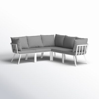 Modway Riverside 5 Piece Outdoor Patio Aluminum Sectional