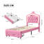 Girls Princess Single Bed Frame with Crown Headboard, LED Lights, Storage Drawer-777065484