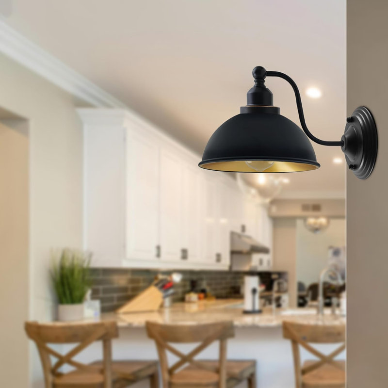Armed Sconce, Black Inner Gold