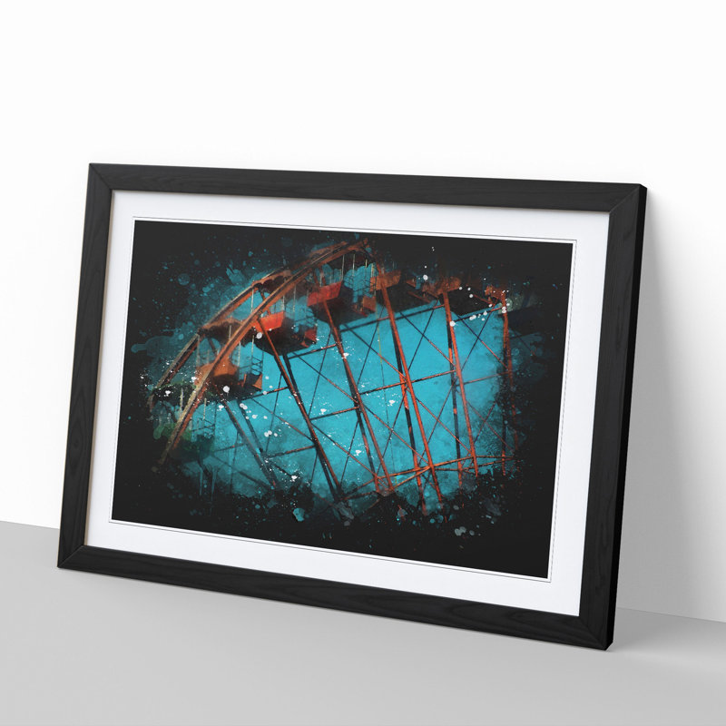 Ferris Wheel Vol.2 - Picture Frame Graphic Art, 27cm H x 36cm W x 2cm D, Black Framed
