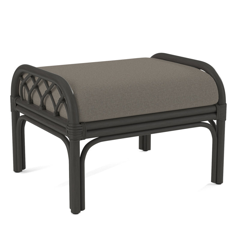 Repose-pieds rectangulaire Edgewater, Performance gris sucre; 0863-84, Noir antique