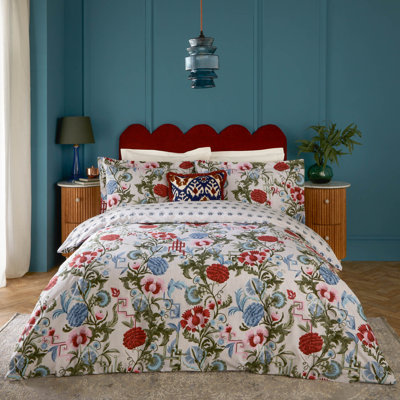 Ishana Cotton Blend Floral Duvet Cover Set with Pillowcases Included