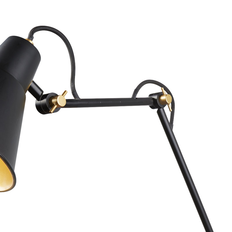 Tutuala Swing Arm Sconce, Matte Black/Gold