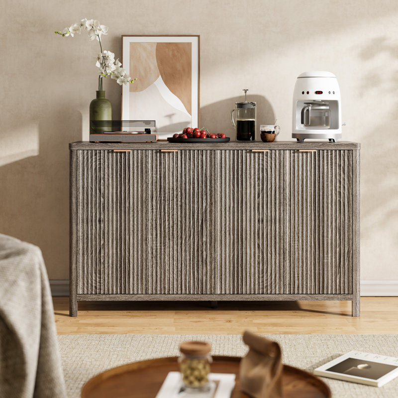 4 - Door Accent Cabinet & Adjustable Shelf, Dark Gray