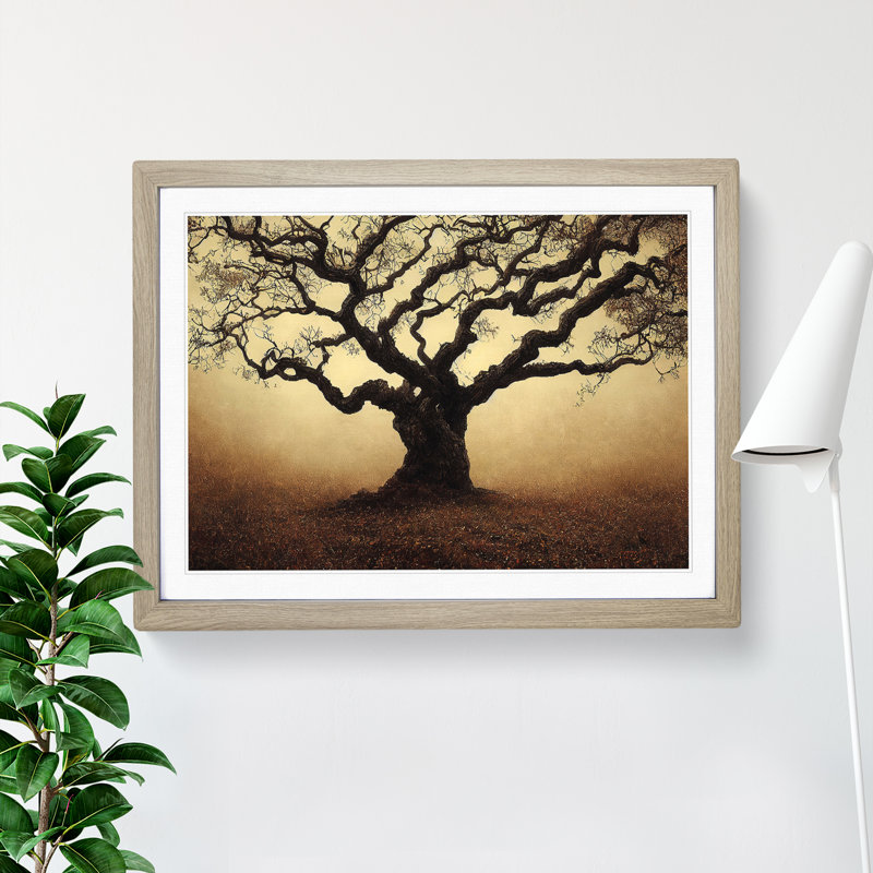 Oak Tree - Single Picture Frame Print, 25cm H x 34cm W, Oak