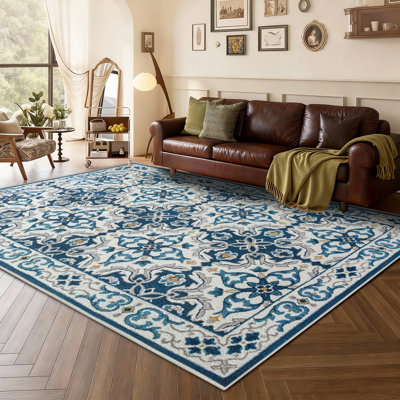 Abstract Machine Printed Shag Area Rug