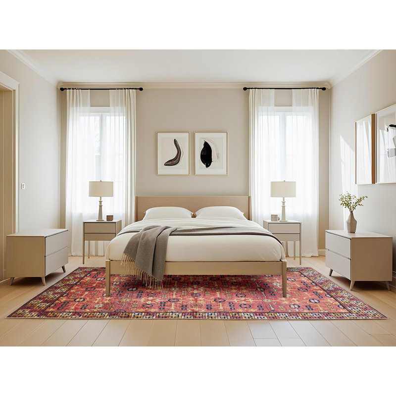 Tapis oriental rouge / beige, Rectangle 5 pi x 8 pi