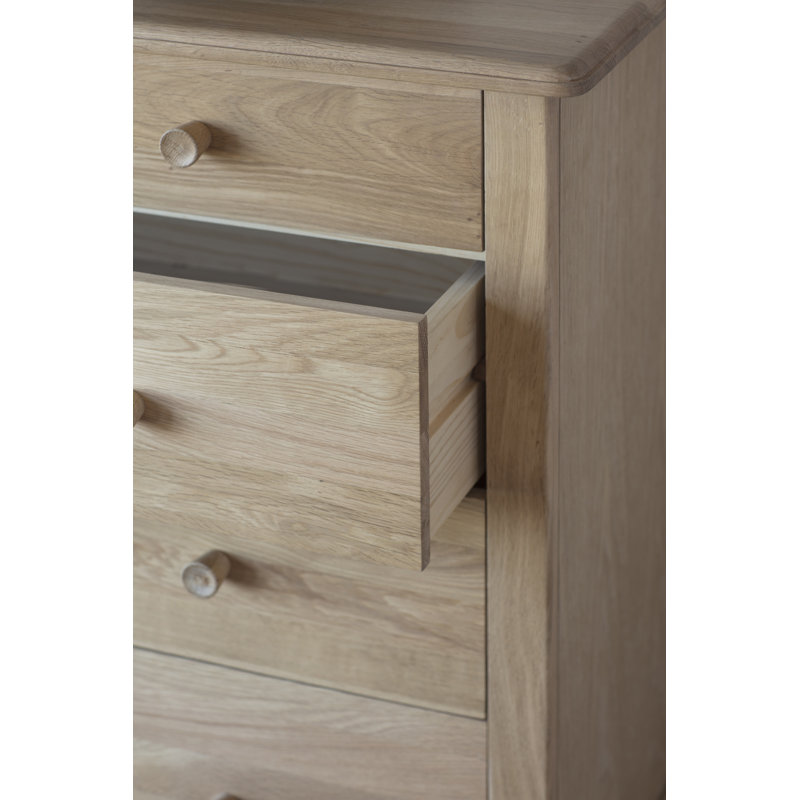 Claira Solid Wood 98cm W 5 - Drawer Chest of Drawers