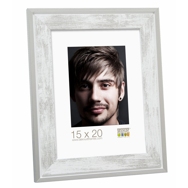 Wood Bevelled Picture Frame, Grey, 15.6" x 23.4"