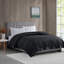Couverture légère en duvet synthétique avec bordure en satin noir très grand-119335991-119335990
