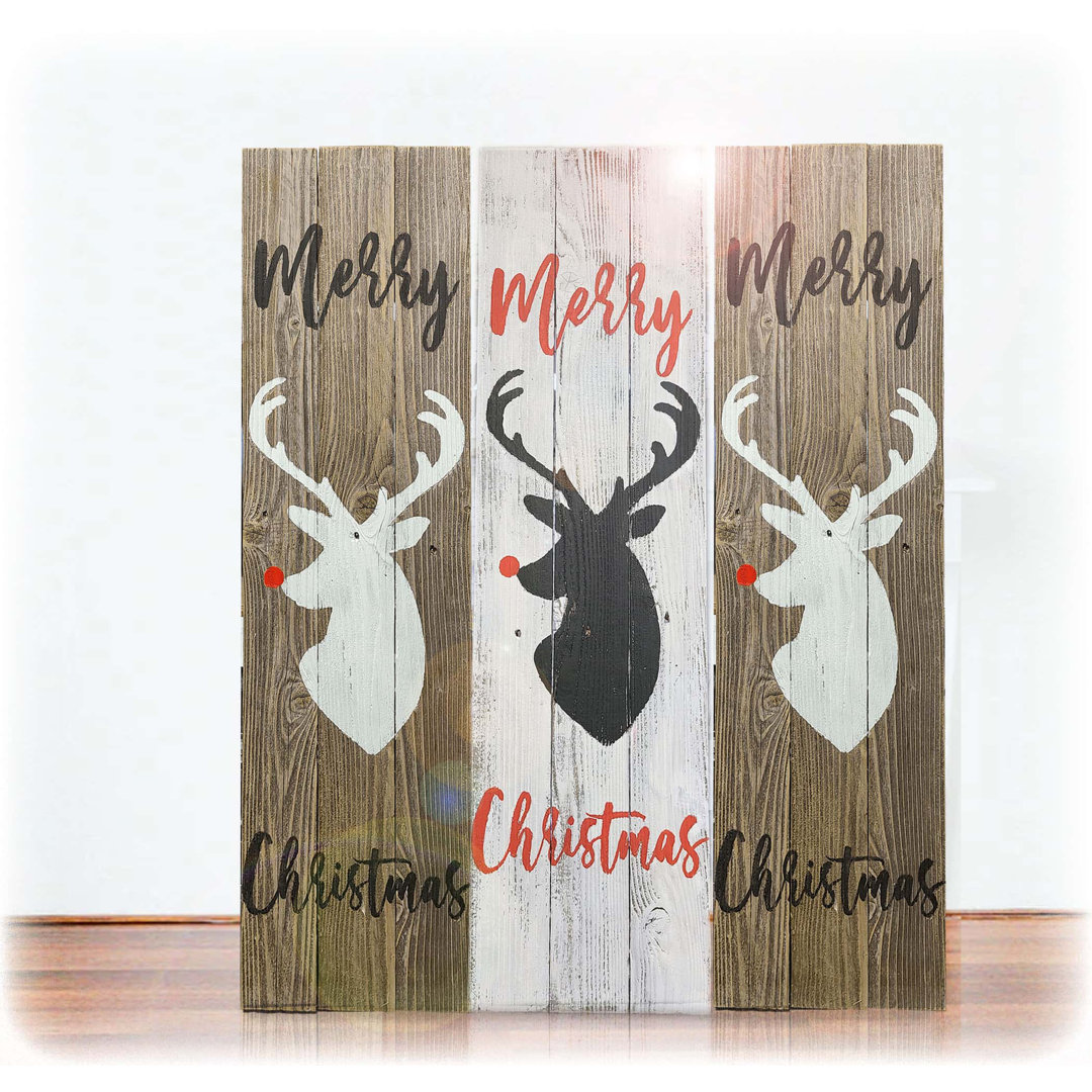 Reindeer Merry Christmas Sign The Holiday Aisle® 