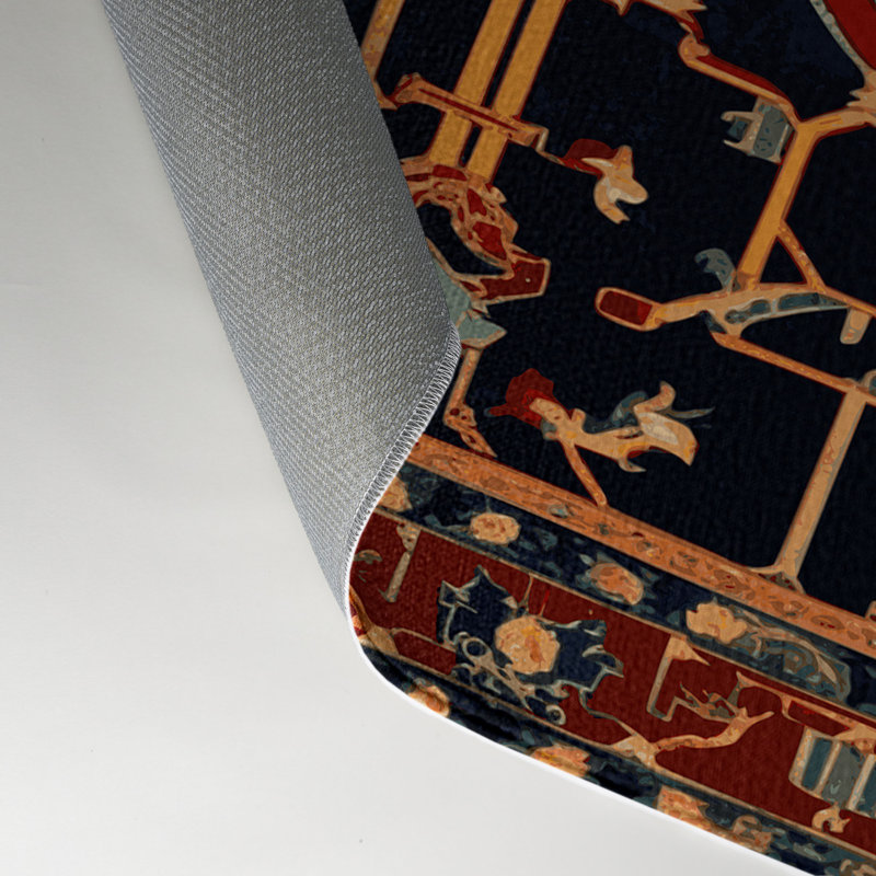 Tapis d'intérieur et d'extérieur gris Persian, Rectangle 5 pi x 7 pi