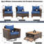 Ensemble 8 pièces en osier de qualité supérieure avec 2 chaises berçantes pivotantes-1753107420