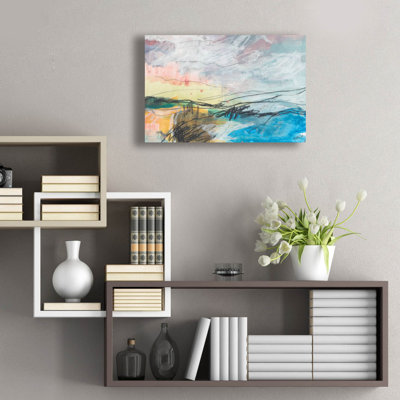  «All The Night Tide» par Jan Weiss, art mural en verre acrylique, 24 po x 16 po