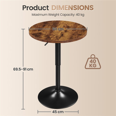 Round Metal Base Dining Table