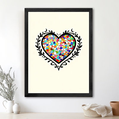 Reproduction d'art encadrée noire rétro pleine d'amour