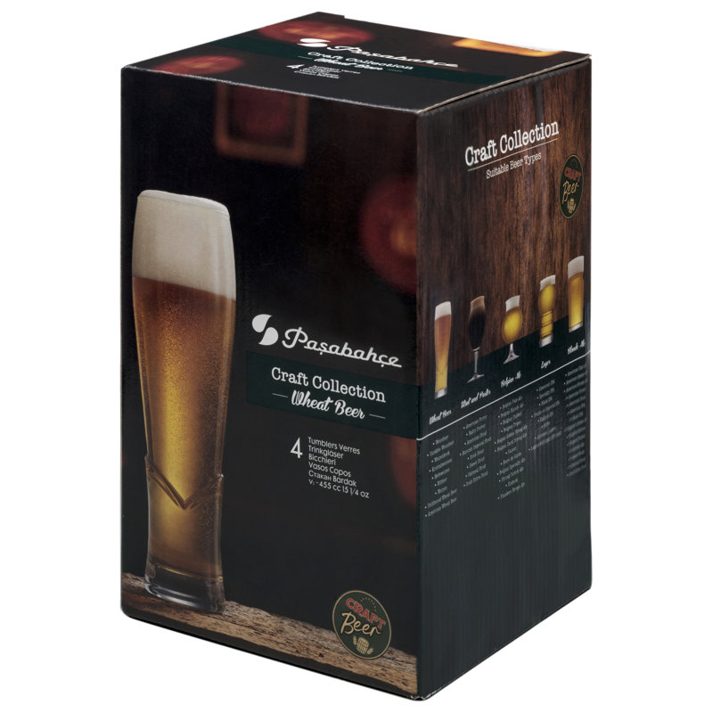 Lucrece 455ml Wheat Beer Glass Set, 4