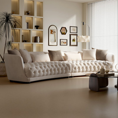 French Cream Style Curved Sofa