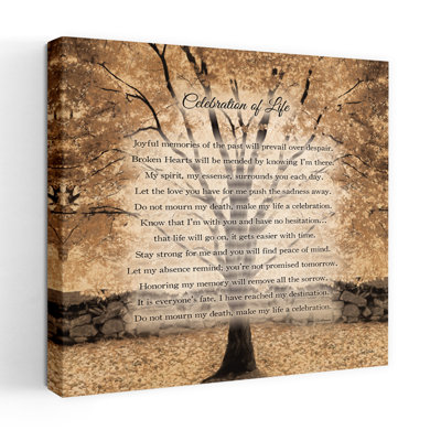 Celebration Of Life Tree Contemporary Typography Art