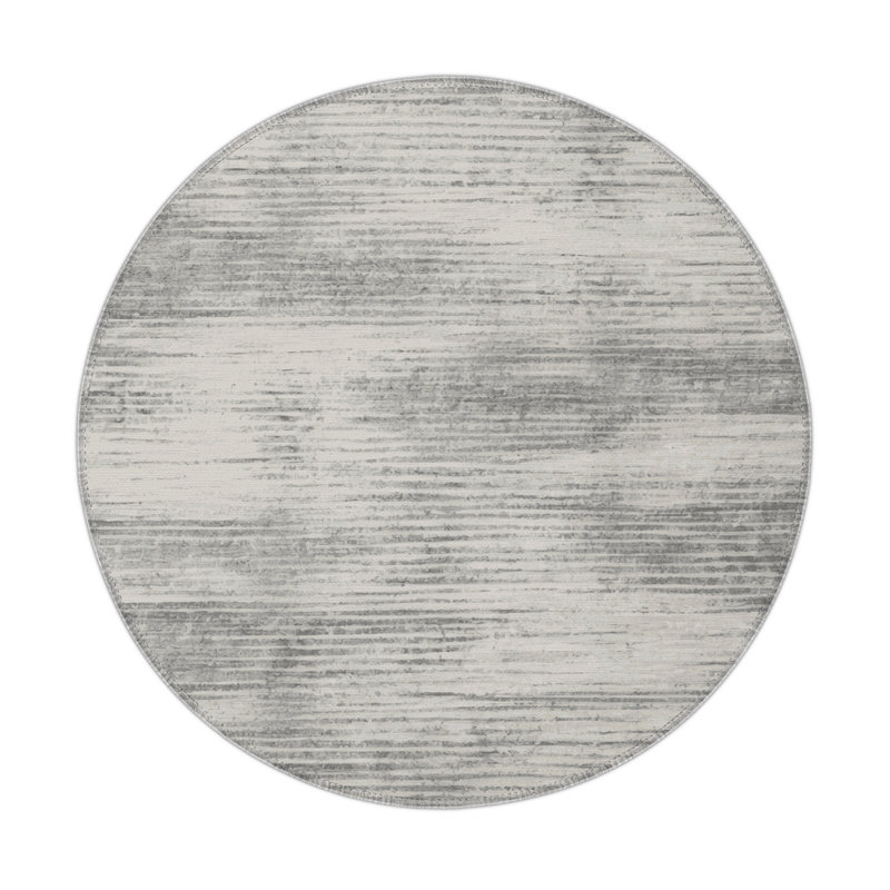 Abstract Gray Indoor and Outdoor Area Rug, Rectangle 5' x 7'