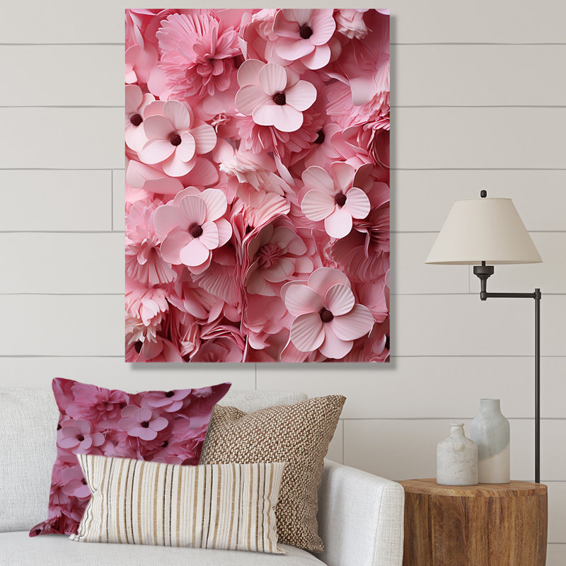 Cerisier rose en fleur 3 - Art mural cerise, Toile tendue, H 20 po x l 12 po x P 1 po