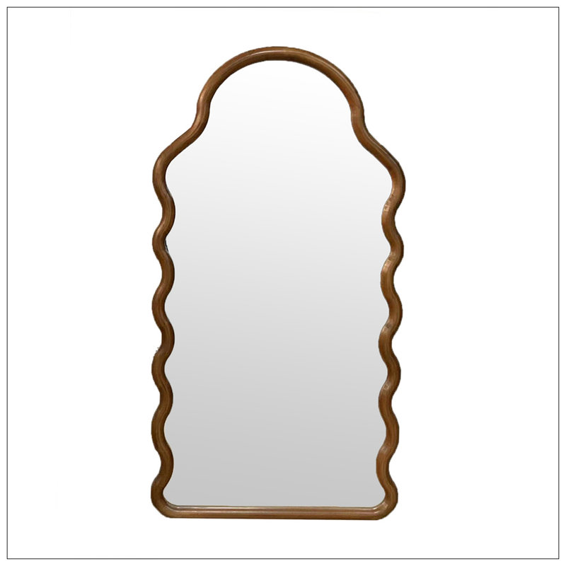 Miroir arqué en bois avec cadre unique