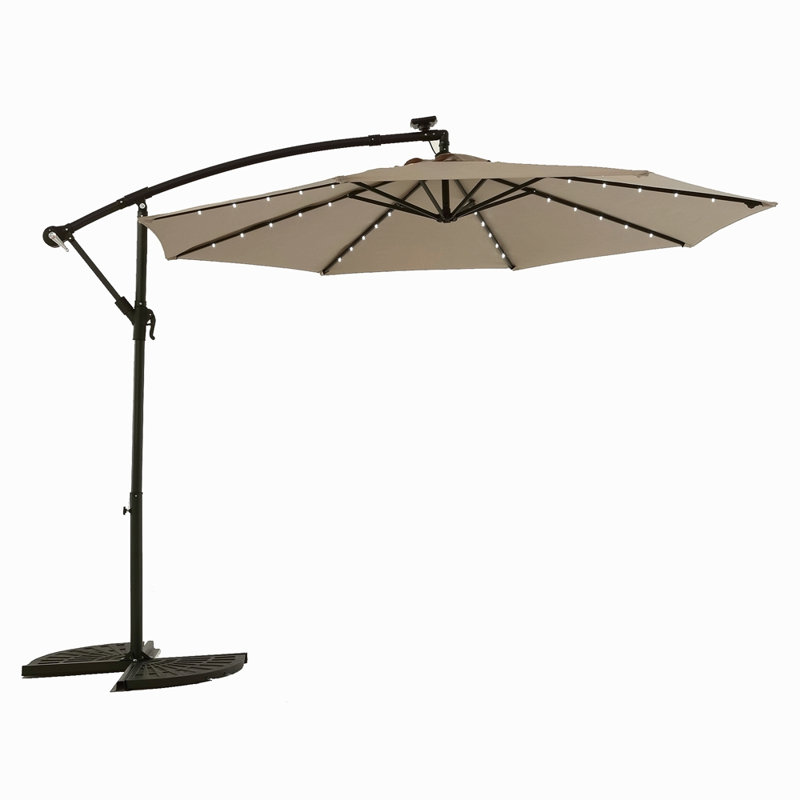 Parasol de marché à DEL 10 pi, Kaki