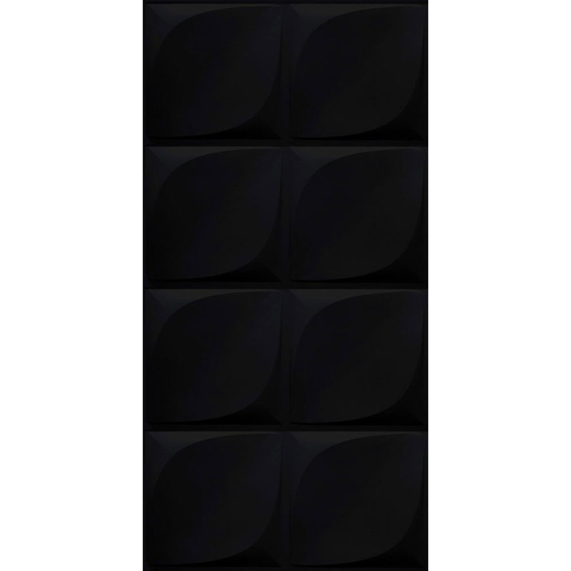 Petal Max 4pi x 8 pi Panneaux muraux en PVC à coller 3D (32 pieds carrés / feuille), Noir Calcutta