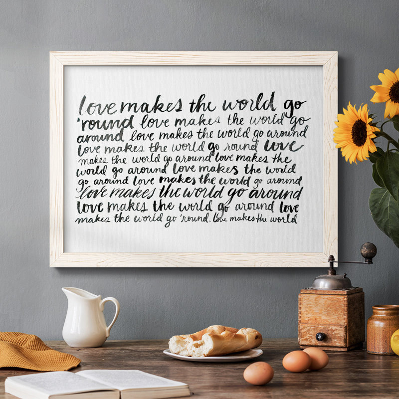 Écriture avec amour II, reproduction d'art sur toile, Blanc, H 22 po x l 32 po x P 1,5 po