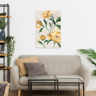 Art floral abstrait floral jaune