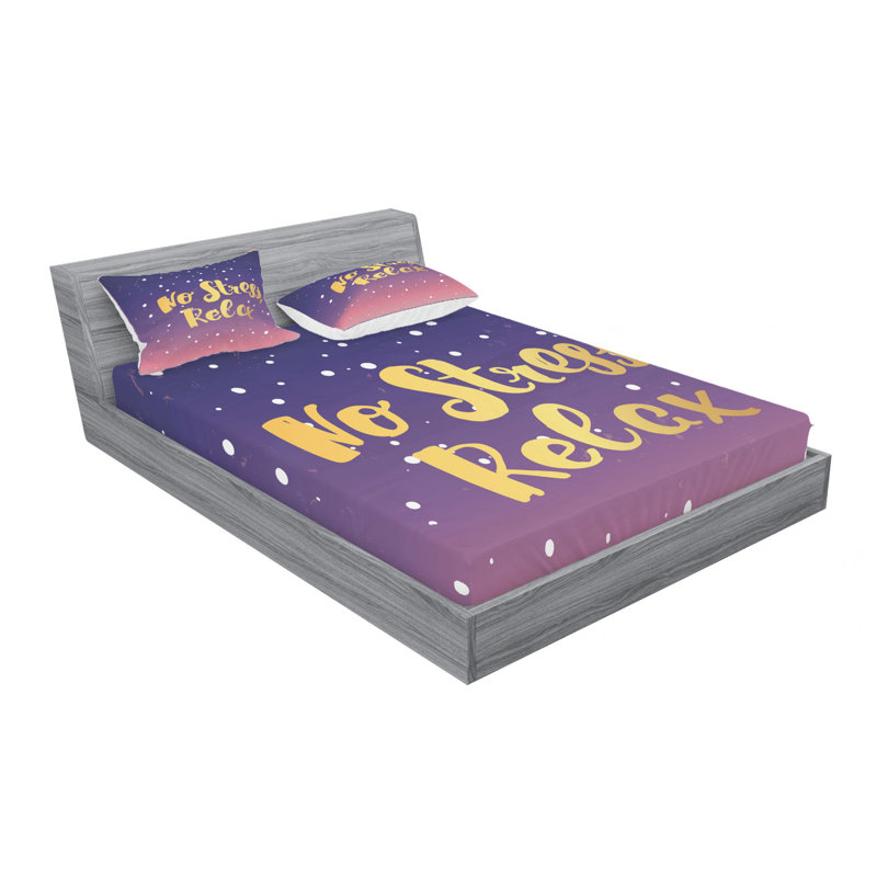 Ensemble de draps Saying, Ensemble de drap pour grand lit avec drap-housse