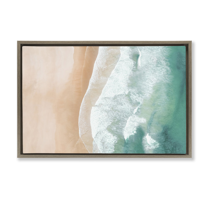 Toile flottante aérienne "Sea Waves" par Sissi et Seb, Cadre flottant orme Montalcino, H 21 po x l 31 po