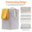 Paquet de 2 paniers à linge pliables, panier à linge autoportant et imperméable avec poignées faciles à transporter dans la salle de lavage Chambre à coucher, dortoir pour adultes, gris, 2 x 90L