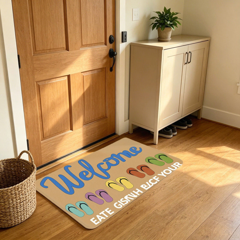 Tapis de bienvenue à motif de bascule brun 20 po x 32 po