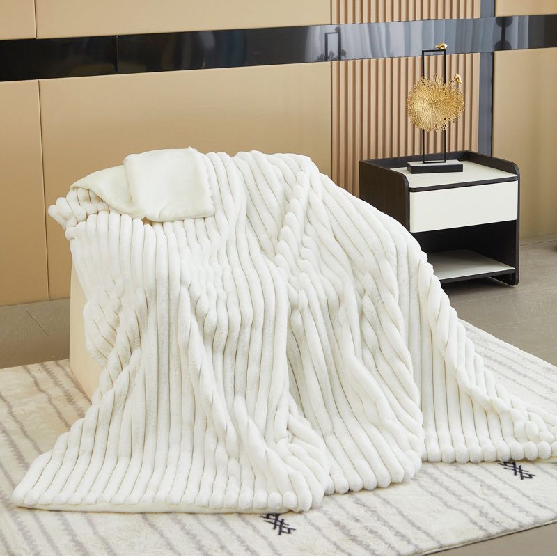 Throw Blanket, White, 63" W x 79" L
