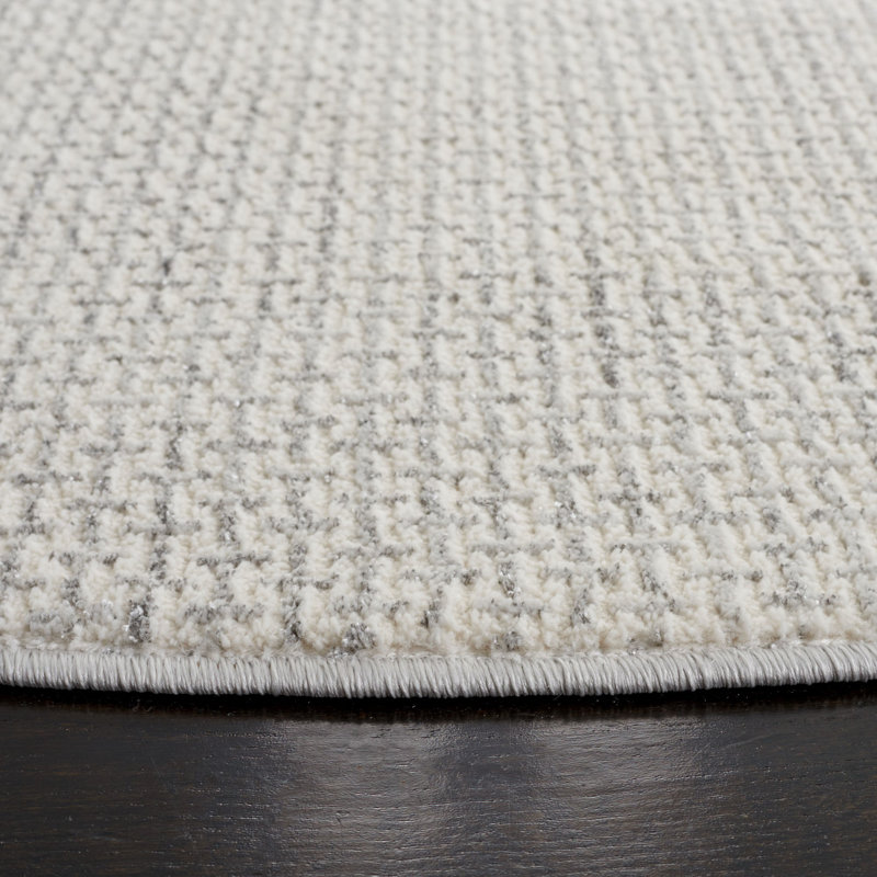 Tapis tissé à la machine Solmari - gris clair / irové, Rond 6 pi 7 po