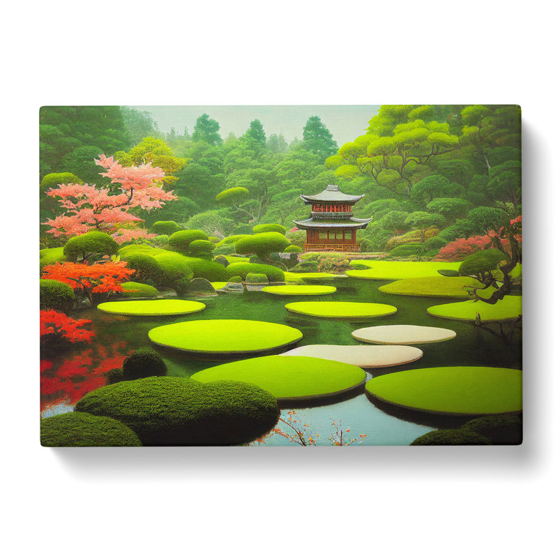 Japanese Garden Pond - Wrapped Canvas, 50cm H x 76cm W x 3cm D