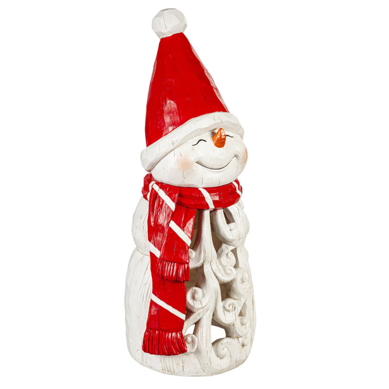 Bonhomme de neige avec chapeau H 26 po DEL