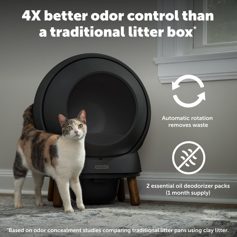  Scoopfree Smartspin Self-cleaning Litter Box, Black